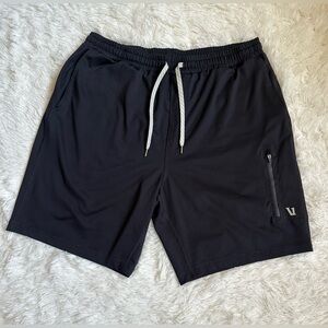 Vuori Sunday Performance Men's XL Shorts 8” Athletic Drawstring Black Pockets